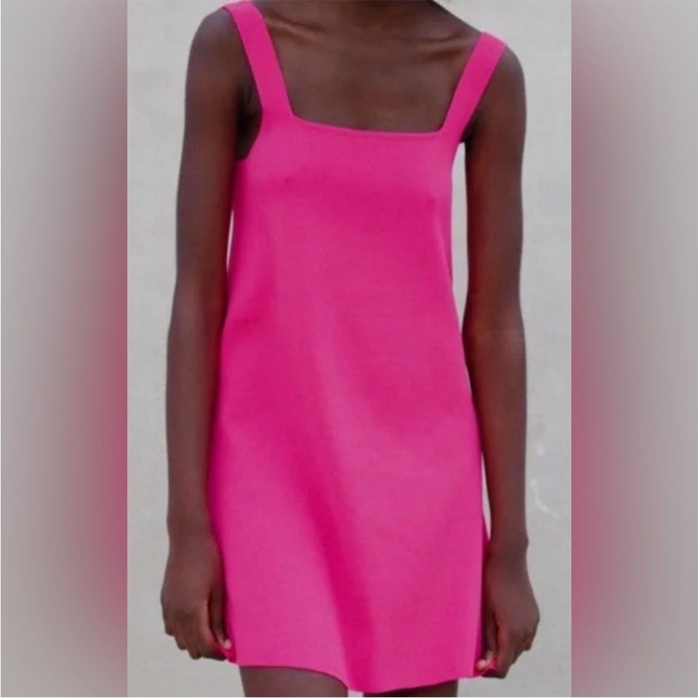 Zara Hot Pink 70s Mini Dress size small